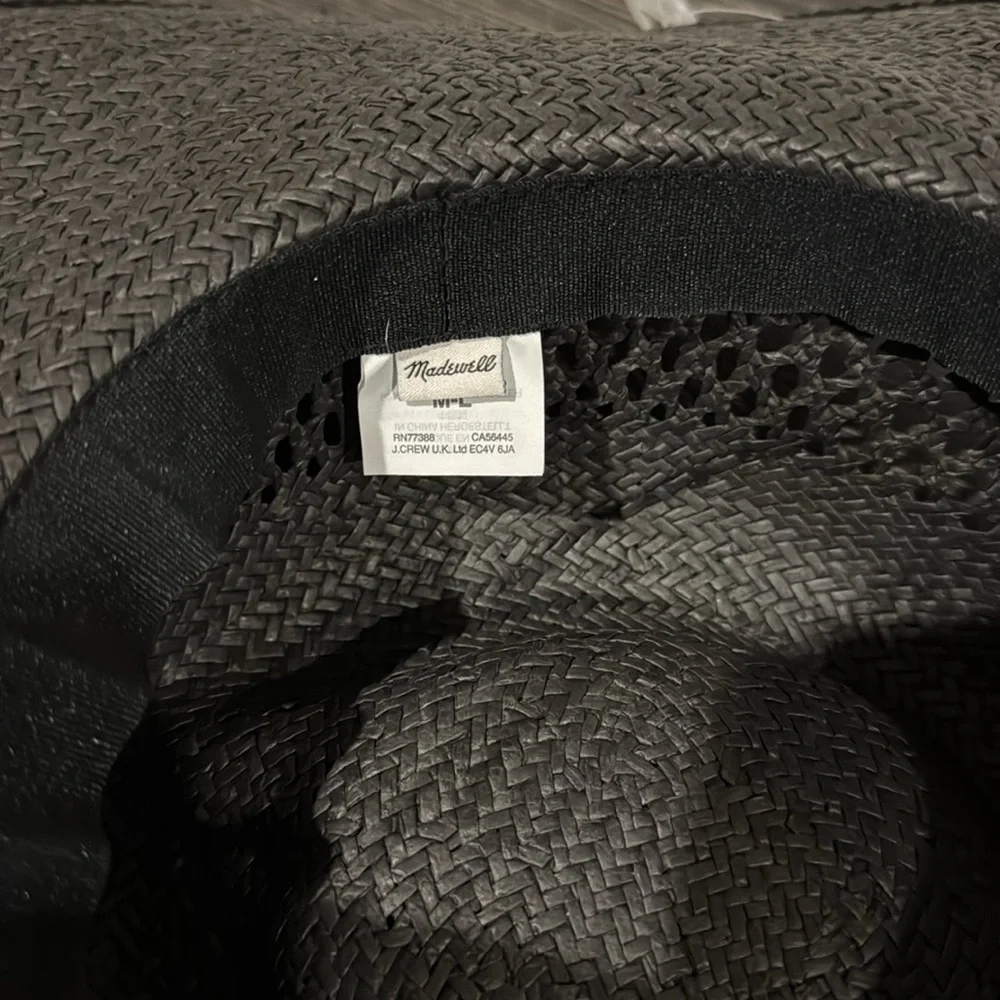 Madewell Black Wide-Brim Straw Sun Hat